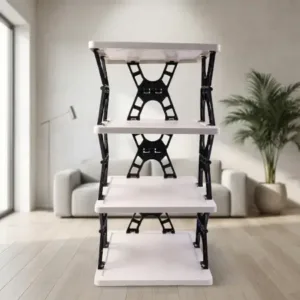Multipurpose Foldable 4 Layer Storage Rack | Space Saving Kitchen | Foldable Countertop Storage Stand ( default, OS )
