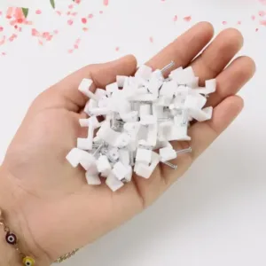 50 pcs 8mm nail cable clips set durable plastic u-type wire holder with steel nail - Stainless Steel, Cable Management Clips, Durable Plastic ( default, OS ).