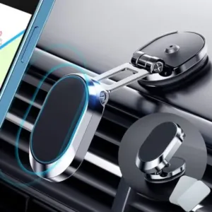 360 Degree Rotating Magnetic Car Phone Holder | Metal Folding Car Phone Holder | New Alloy Folding Magnetic Car Phone Holder (Pack of 1) ( default, Standard ).