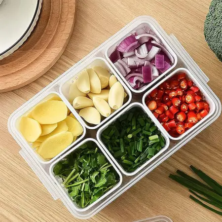 EGlDBfjy2Bnt7fcbMb0uA0QCyhjeBnmVsBDckwc9.webp Fridge Storage Boxes Freezer Storage Containers, Container for Kitchen Storage Set, Storage in Kitchen, Vegetable Storage, Draining Crisper Refrigerator Food Box (1 Pc) ( default, Standard ).