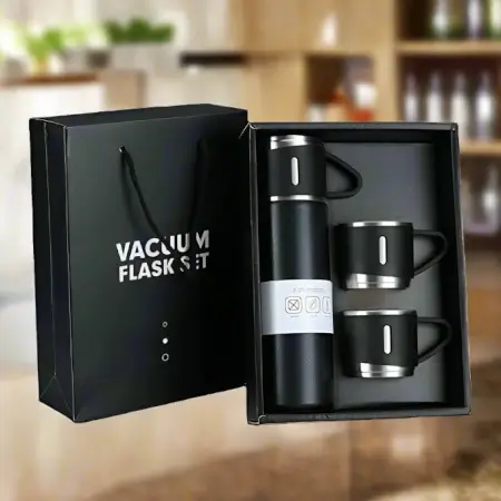Iz1KEf5E61PWjlpR2GztBQca4hTZAA3OM3MY4gMr.webp Stainless Steel Vacuum Flask Set with 3 Steel Cups Combo for Coffee Hot Drink and Cold Water Flask Ideal Gifting Travel Friendly Latest Flask Bottle. (500ml) ( default, Standard ).