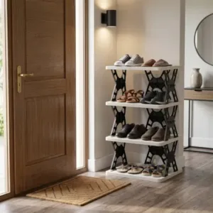 Multipurpose Foldable 4 Layer Storage Rack | Space Saving Kitchen | Foldable Countertop Storage Stand ( default, OS )