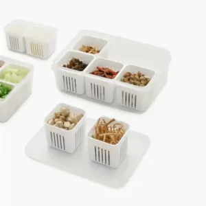 Fridge Storage Boxes Freezer Storage Containers, Container for Kitchen Storage Set, Storage in Kitchen, Vegetable Storage, Draining Crisper Refrigerator Food Box (1 Pc) ( default, Standard ).