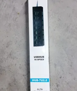 USB Splitter Multi Port USB 2.0 Hub, 7 Port with Independent On/Off Switch and LED Indicators USB A Port Data Hub, Suitable for PC Computer Keyboard Laptop Mobile HDD, Flash Drive Camera etc.