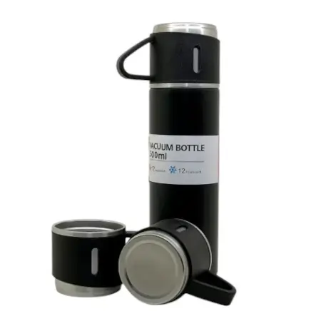 W7YLojsVGs8RmoHZm8Kk0bmCUqC0k7R5UpjjxtXG.webp Stainless Steel Vacuum Flask Set with 3 Steel Cups Combo for Coffee Hot Drink and Cold Water Flask Ideal Gifting Travel Friendly Latest Flask Bottle. (500ml) ( default, Standard ).
