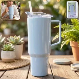 1800ml Travel Tumbler with Handle & Straw | Large Capacity Leak-Resistant Insulated Drink Cup ( default, OS )