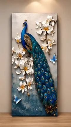 Yli4Cr5Kj4Z7Vo2mVtbcDLDu27ODRgZWPua2AN53.webp Radha Krishna Peacock 3 Panel Canvas Wall Painting | Premium Spiritual Wall Art for Living Room, Bedroom & Office ( default, OS )