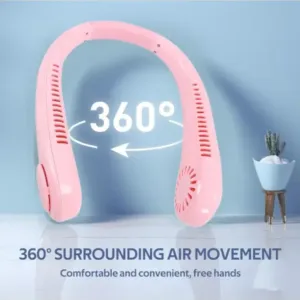 Portable Neck Fan – Hands Free Bladeless USB Rechargeable 360° Cooling Wearable Neck Fan ( default, Standard )