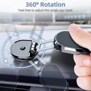 360 Degree Rotating Magnetic Car Phone Holder | Metal Folding Car Phone Holder | New Alloy Folding Magnetic Car Phone Holder (Pack of 1) ( default, Standard ).